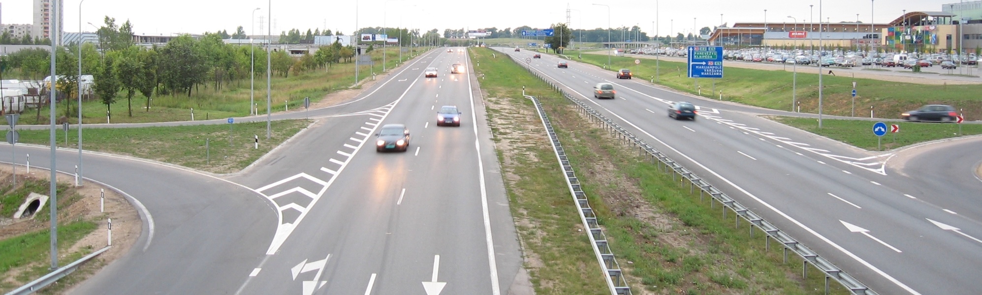 Photo: Highway A1 (Vilnius-Kaunas-Klaipeda) by superstore "Mega", Kaunas (Lithuania) - cropped. August BigHead.
